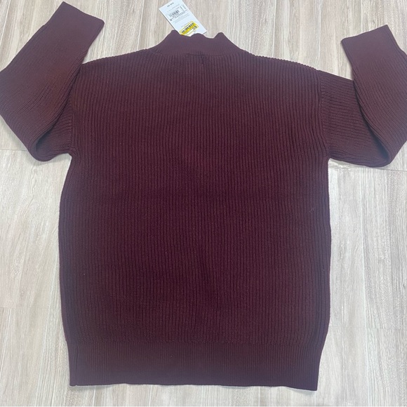 Isabel Maternity Burgundy Ribbed Sweater - Picture 5 of 6